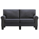 2-Seater Sofa Dark Grey Fabric