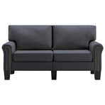 2-Seater Sofa Dark Grey Fabric