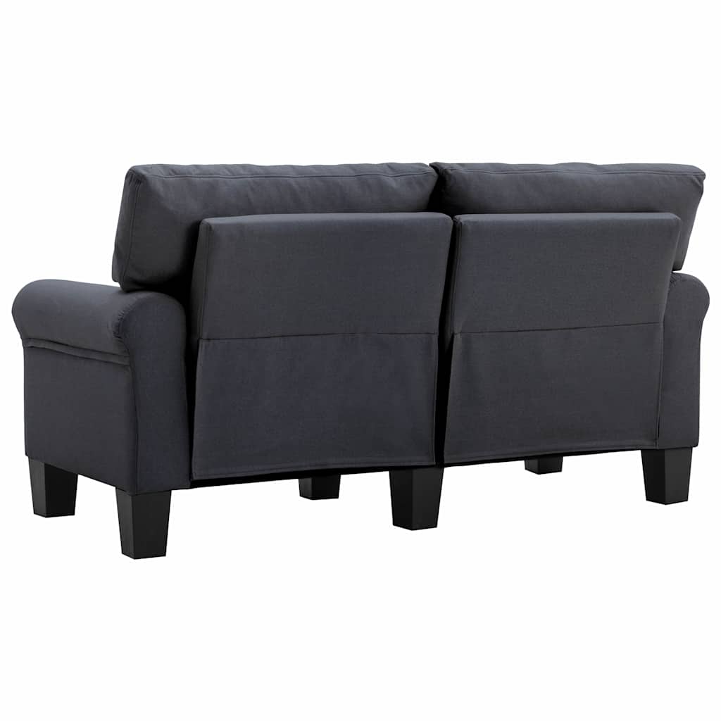 2-Seater Sofa Dark Grey Fabric