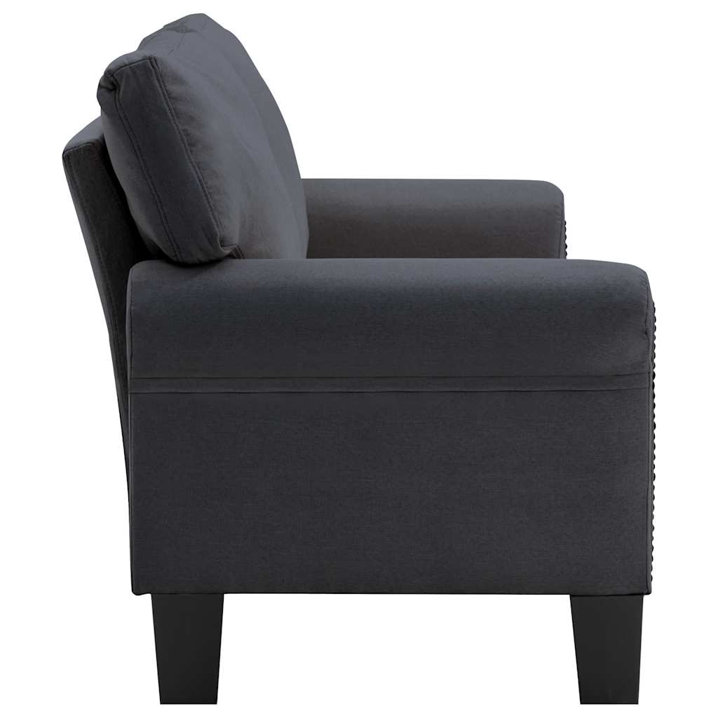 2-Seater Sofa Dark Grey Fabric
