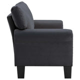 2-Seater Sofa Dark Grey Fabric - 45-Degree Angle