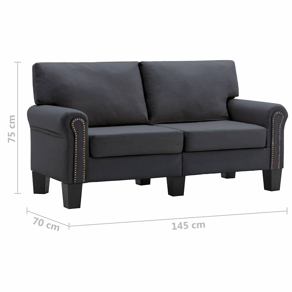 2-Seater Sofa Dark Grey Fabric