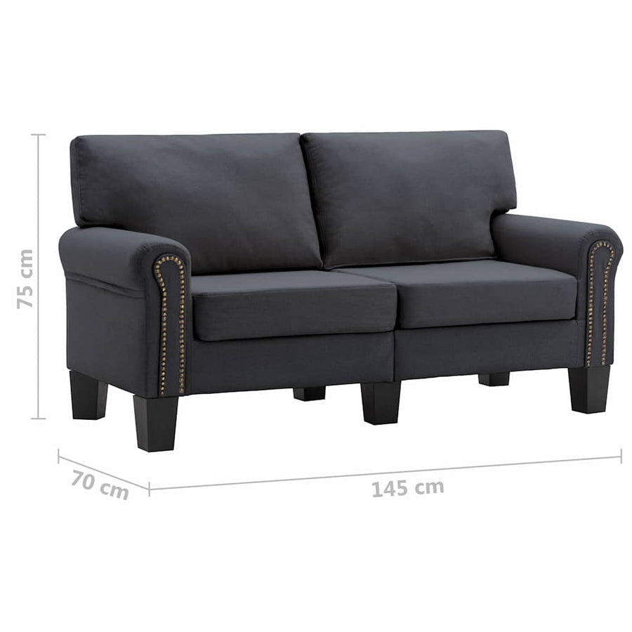 2-Seater Sofa Dark Grey Fabric