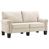 2-Seater Sofa Cream Fabric - Front View
