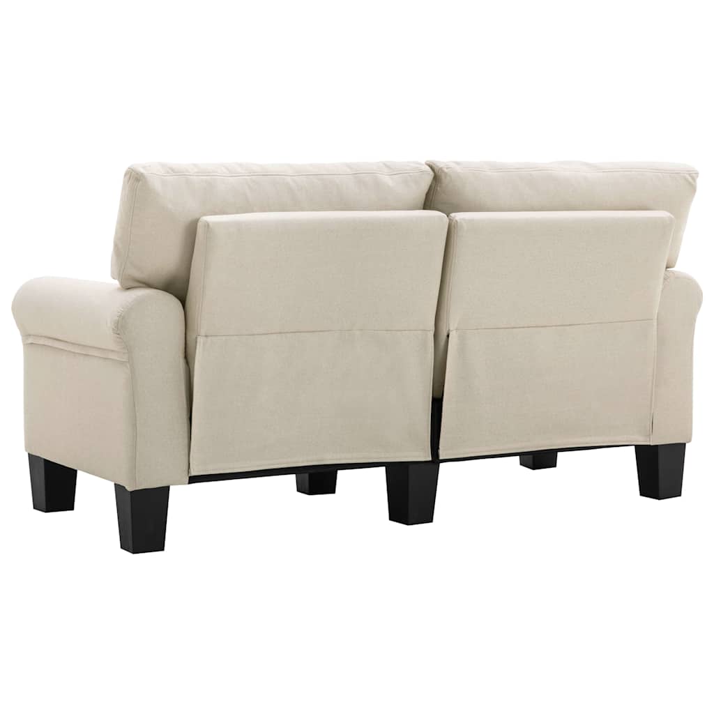 2-Seater Sofa Cream Fabric