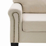 2-Seater Sofa Cream Fabric