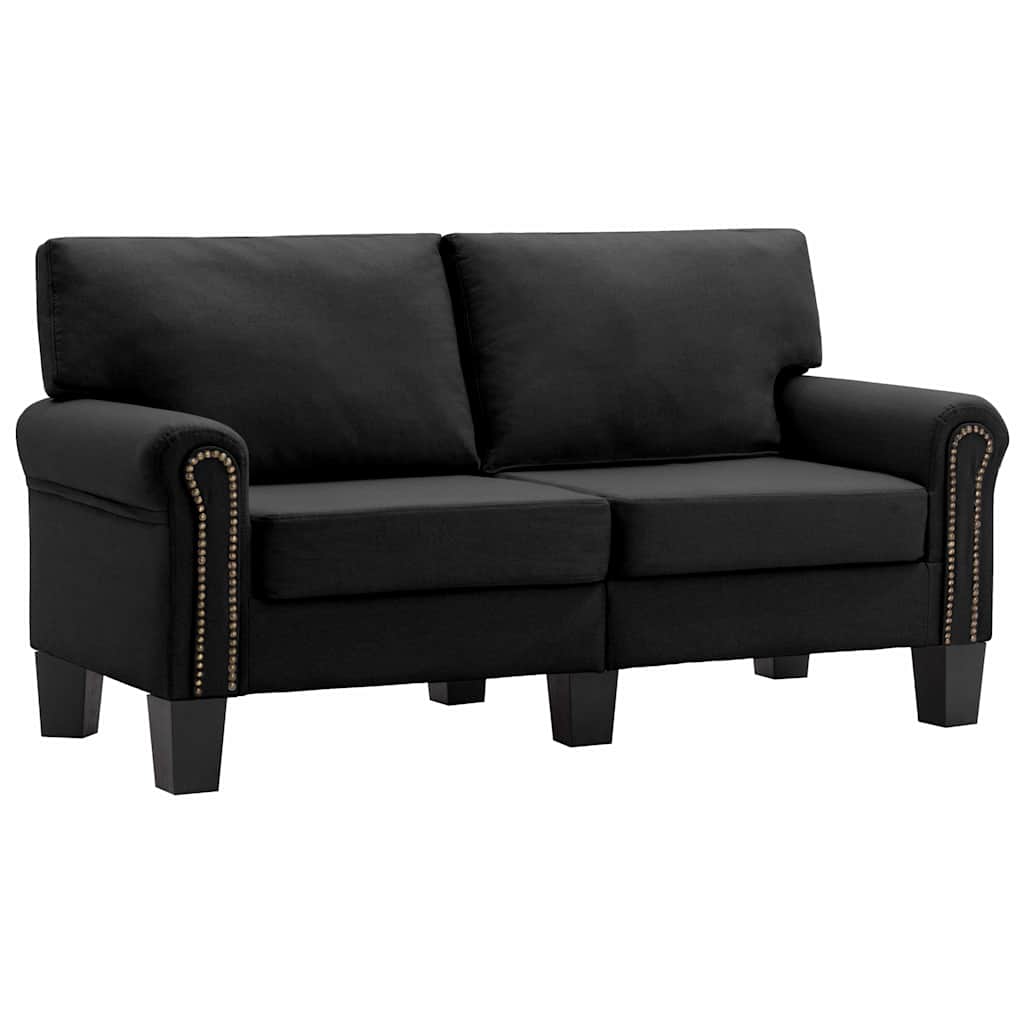 2-Seater Sofa Black Fabric