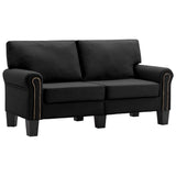 2-Seater Sofa Black Fabric