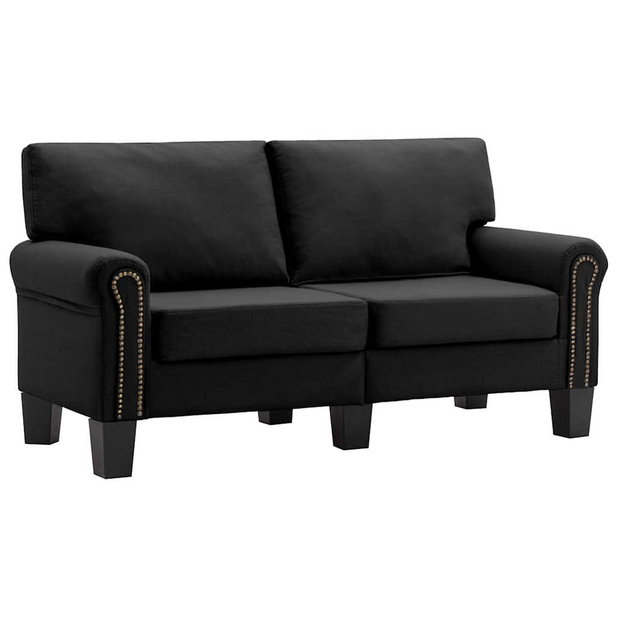 2-Seater Sofa Black Fabric