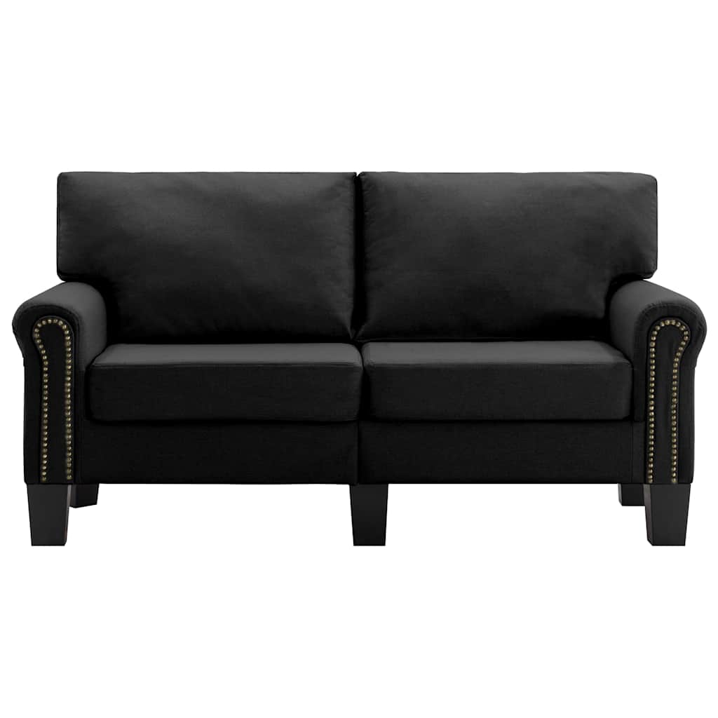 2-Seater Sofa Black Fabric