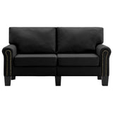 2-Seater Sofa Black Fabric