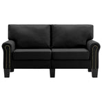 2-Seater Sofa Black Fabric
