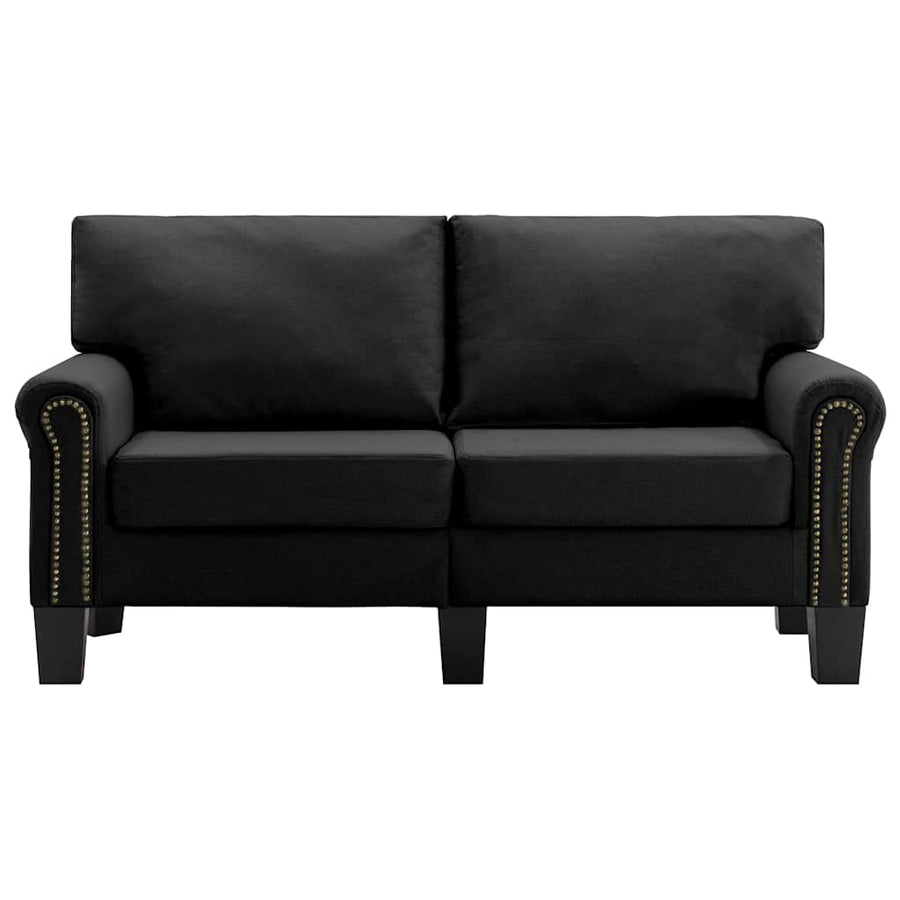 2-Seater Sofa Black Fabric