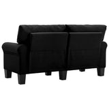 2-Seater Sofa Black Fabric - Top-Down View