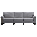 3-Seater Sofa Light Grey Fabric