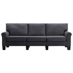 3-Seater Sofa Dark Grey Fabric
