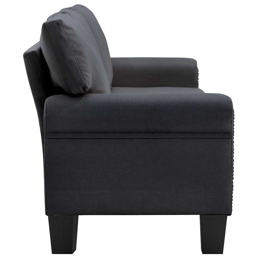 3-Seater Sofa Dark Grey Fabric