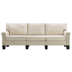 3-Seater Sofa Cream Fabric