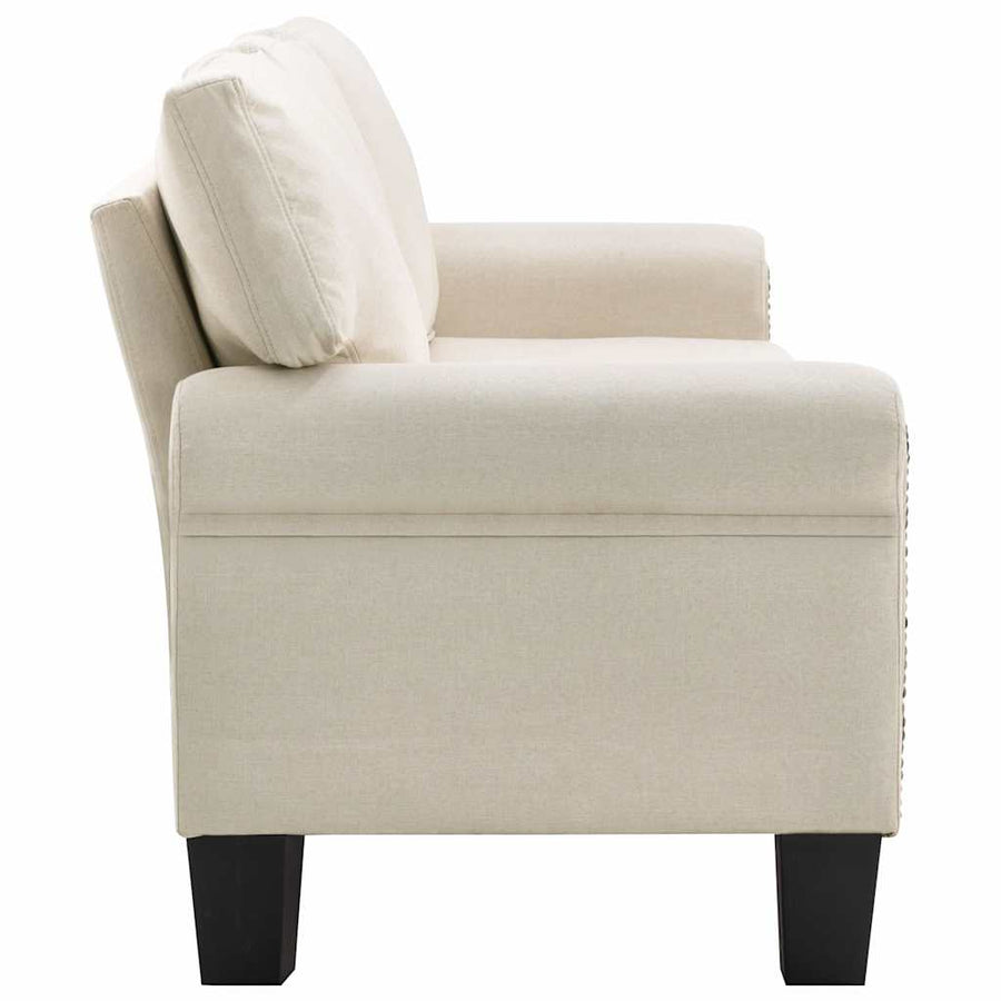3-Seater Sofa Cream Fabric