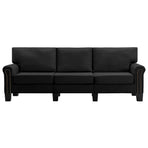 3-Seater Sofa Black Fabric