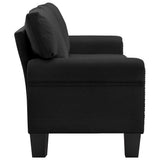 3-Seater Sofa Black Fabric - Top-Down View