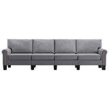 4-Seater Sofa Light Grey Fabric - Side View