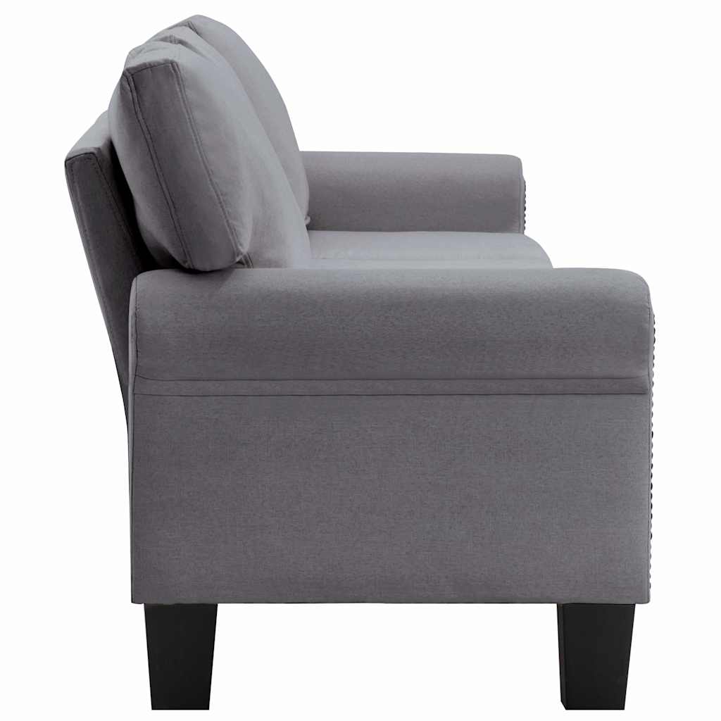4-Seater Sofa Light Grey Fabric