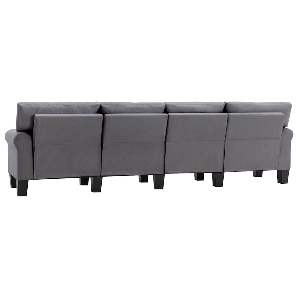 4-Seater Sofa Light Grey Fabric