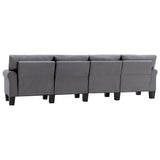 4-Seater Sofa Light Grey Fabric