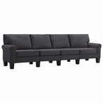 4-Seater Sofa Dark Grey Fabric
