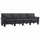 4-Seater Sofa Dark Grey Fabric - Front View