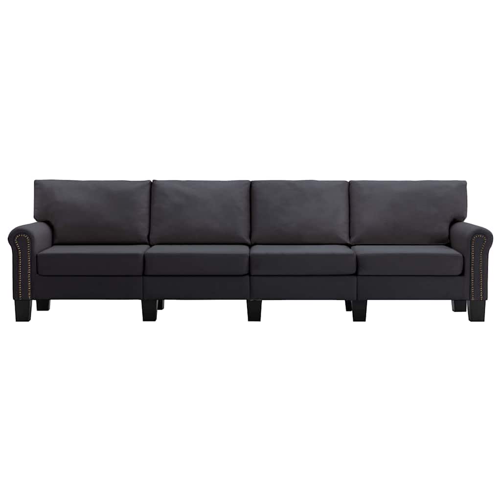 4-Seater Sofa Dark Grey Fabric