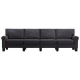 4-Seater Sofa Dark Grey Fabric
