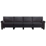 4-Seater Sofa Dark Grey Fabric
