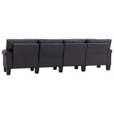 4-Seater Sofa Dark Grey Fabric - 45-Degree Angle