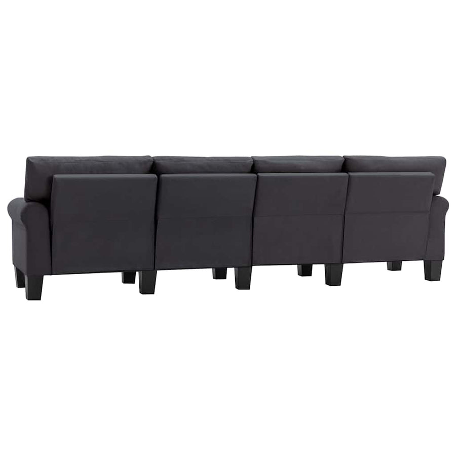 4-Seater Sofa Dark Grey Fabric