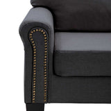 4-Seater Sofa Dark Grey Fabric - Rear View