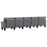 5-Seater Sofa Light Grey Fabric - 45-Degree Angle
