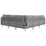 5 Piece Sofa Set Fabric Light Grey - Top-Down View