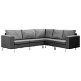 5 Piece Sofa Set Fabric Dark Grey