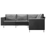 5 Piece Sofa Set Fabric Dark Grey - Side View