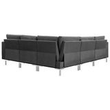 5 Piece Sofa Set Fabric Dark Grey - Top-Down View
