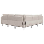 5 Piece Sofa Set Fabric Cream