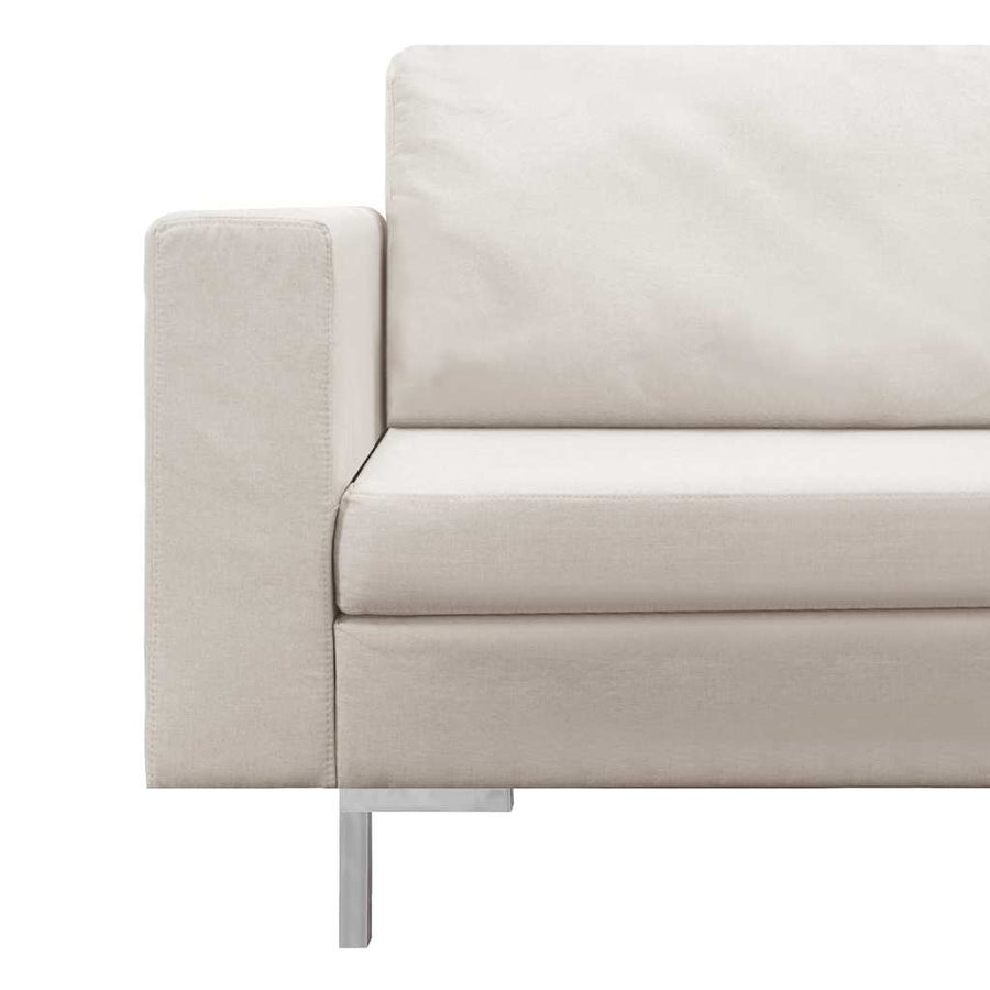 5 Piece Sofa Set Fabric Cream
