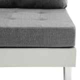 Sofa White Artificial Leather - Rear View