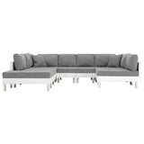 Sofa White Artificial Leather - Side View