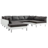 Sectional Sofa Faux Leather White - Front View