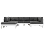 Sectional Sofa Faux Leather White