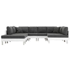 Sectional Sofa Faux Leather White