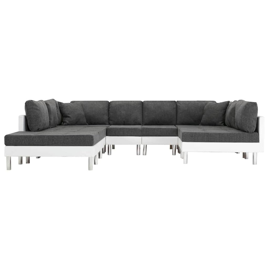 Sectional Sofa Faux Leather White